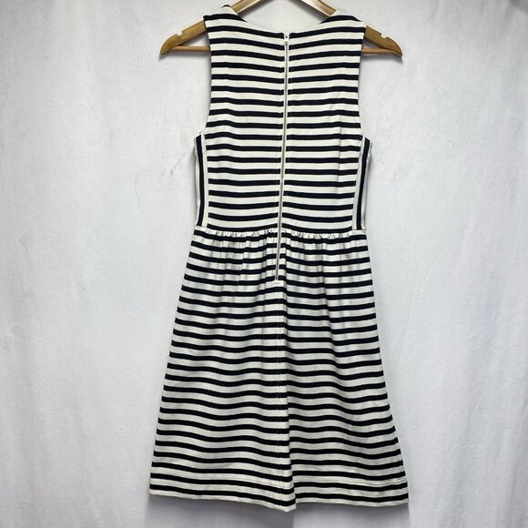 Madewell Afternoon Stripe Sleeveless A-Line Dress Women XS Black-White Back Zip - Picture 2 of 13